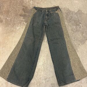 Vintage Two-Tone Wide-Leg Jeans
